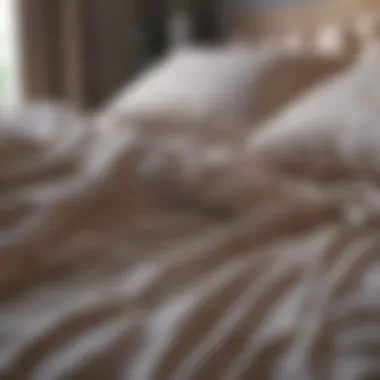 A variety of bedding materials emphasizing quality and craftsmanship