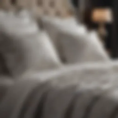 Luxurious bedding set showcasing intricate designs and textures