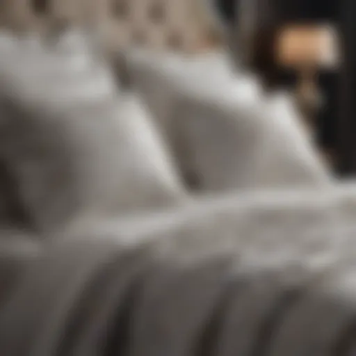 Luxurious bedding set showcasing intricate designs and textures