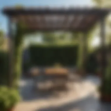 Charming Pergola Charming pergola providing shade for outdoor seating area
