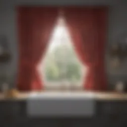 Elegant and vibrant sink window curtain design