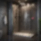 Luxurious stand-up shower with modern fixtures and ambient lighting