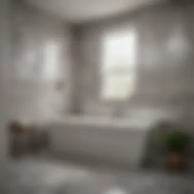 Installation of vinyl bath tiles in a contemporary bathroom setting