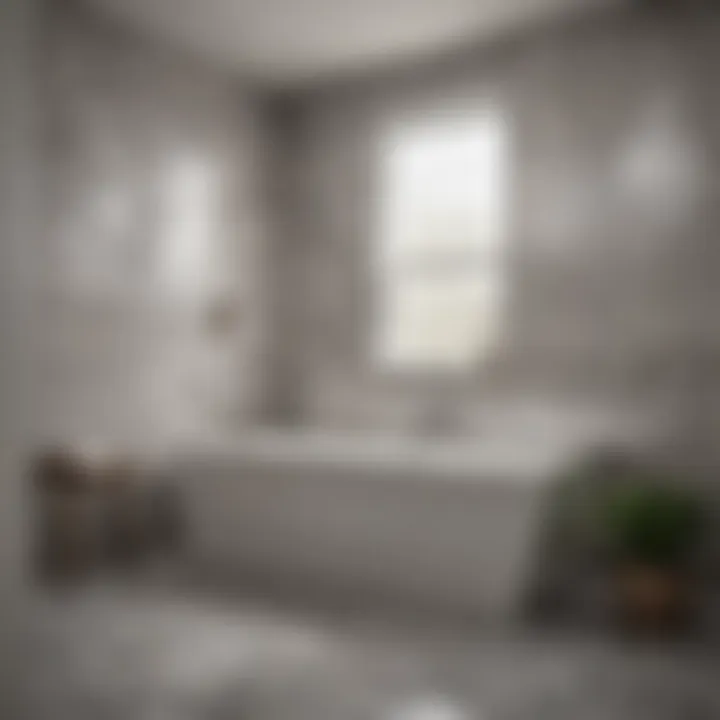 Installation of vinyl bath tiles in a contemporary bathroom setting
