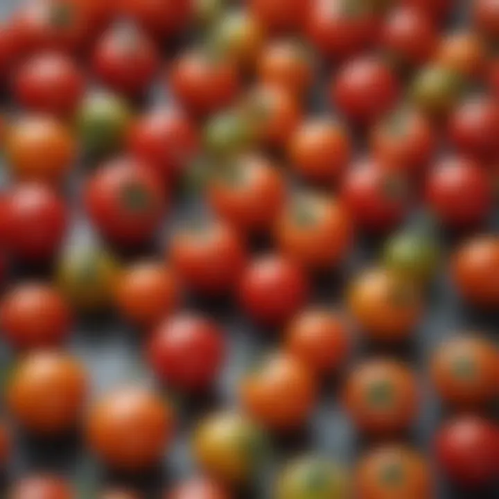 A vibrant variety of cherry tomatoes in different colors showcasing their diversity