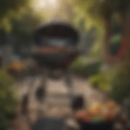A charcoal grill surrounded by fresh ingredients ready for an outdoor feast
