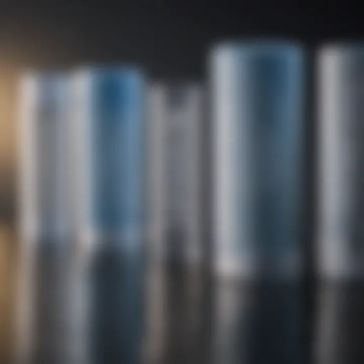 Various types of water filter cartridges displayed for comparison