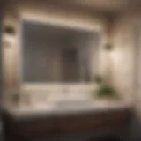 Elegant bathroom vanity lighting with mirrored surface