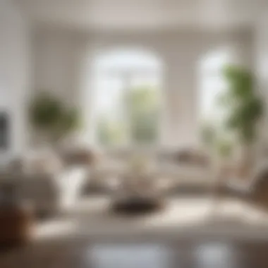 Living room accentuated with natural light and white tones