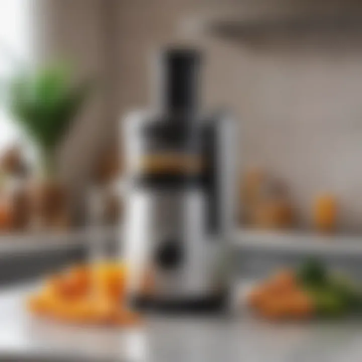 Comparison of juicers on a countertop