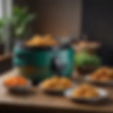 A vibrant array of dishes prepared using a dual basket air fryer