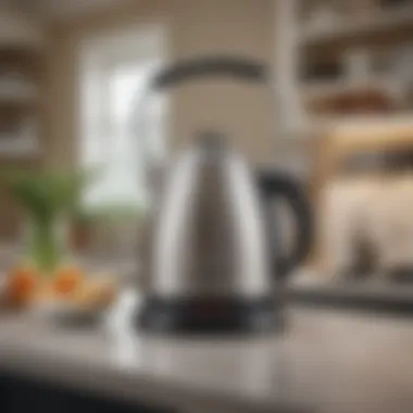 Macy's Electric Tea Kettle in a Stylish Kitchen Macy's electric tea kettle in a stylish kitchen setting