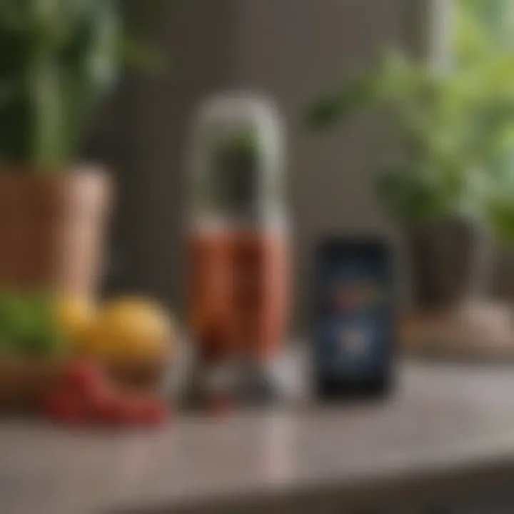 User interacting with the Nutribullet Bluetooth app on a smartphone