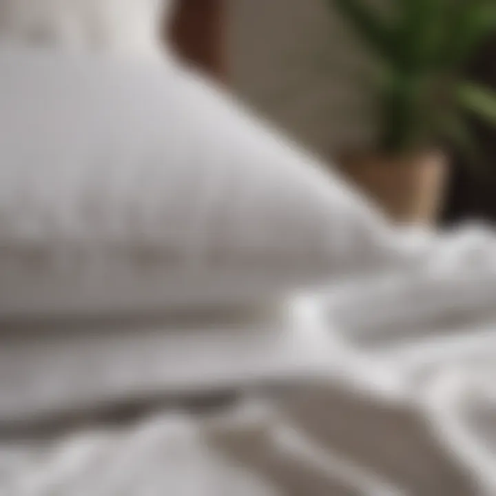 Close-up of soft cotton sheets with high thread count