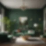 Elegant living room featuring shades of green