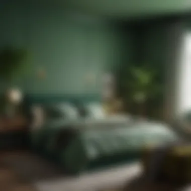 Serene Bedroom Decorated in Green Serene bedroom adorned with green decor