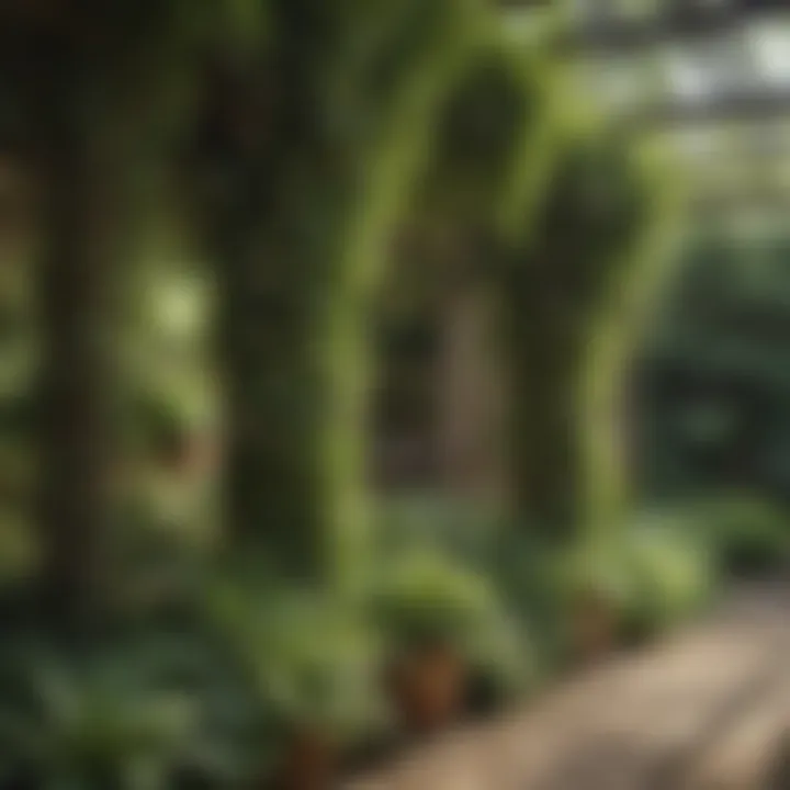 Diverse selection of vining plants in a garden setting
