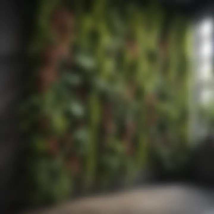 Vertical garden design showcasing vining plants