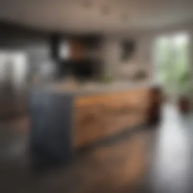 Stylish triangle kitchen island blending with contemporary decor