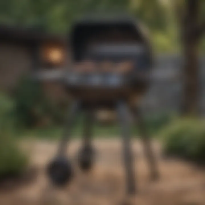 A well-maintained charcoal grill emphasizing low-maintenance design