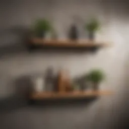 Elegant wooden wall shelves showcasing decorative items