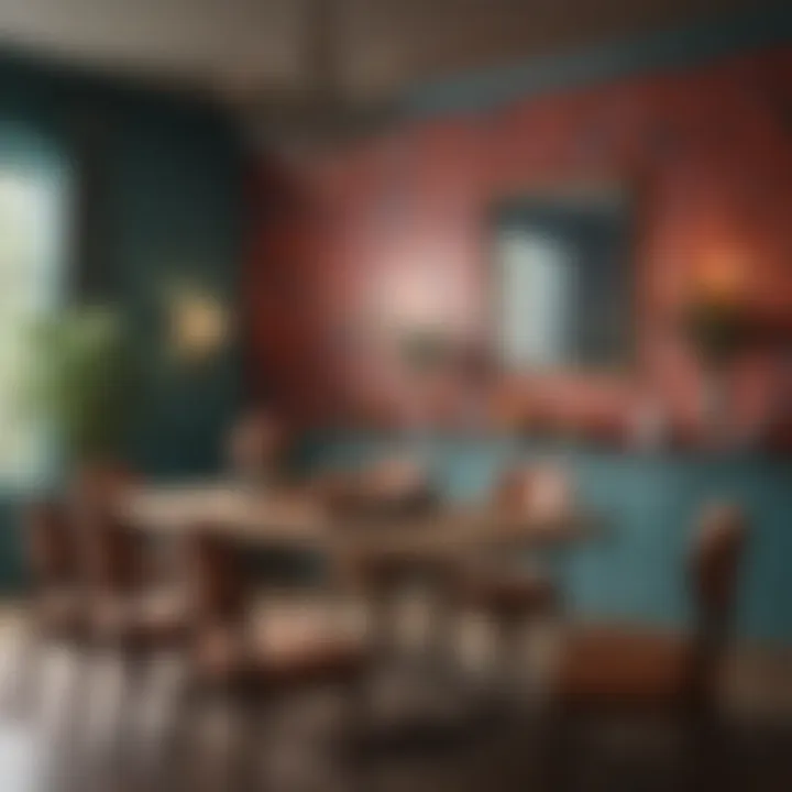 Vibrant wallpaper colors transforming a dining room atmosphere