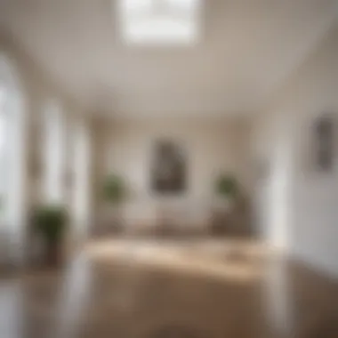 A beautifully designed room with a white ceiling reflecting natural light