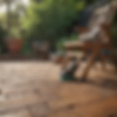 Maintenance tools and products for wood patio care