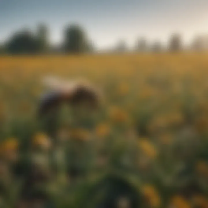 A field sprayed with pesticides depicting environmental threat