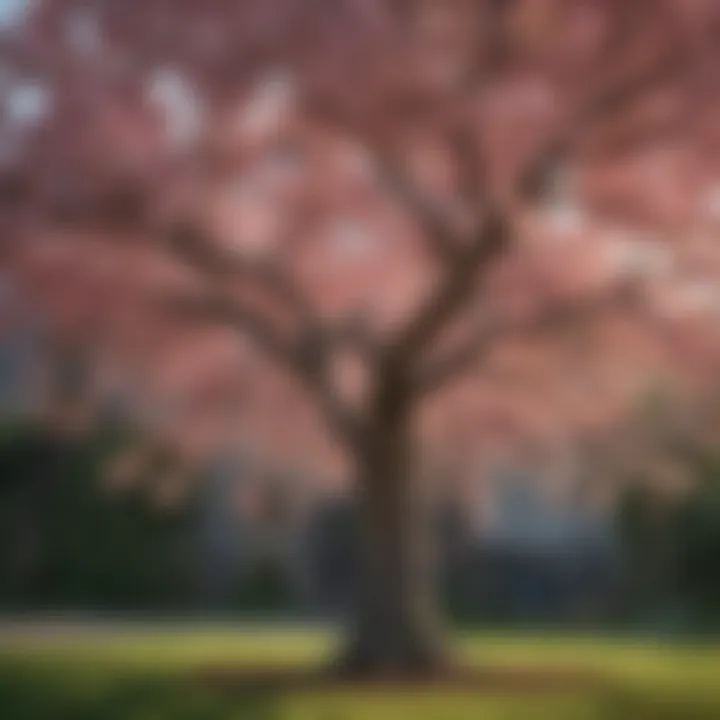 Colorful flowering cherry tree enhancing outdoor aesthetics