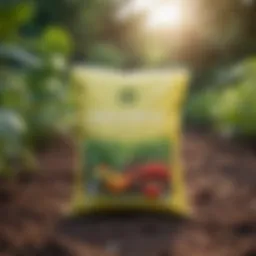 A vibrant selection of organic fertilizers displayed in recycled bags