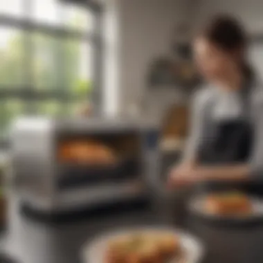 Illustration of customer reviews highlighting satisfaction with Breville Air Fryer