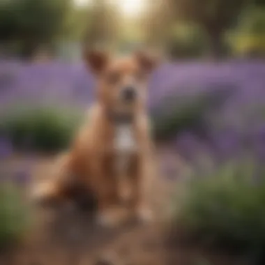Lavender: Fragrant and Canine-Friendly Lush lavender plants in a serene garden, adding beauty without risk to dogs.