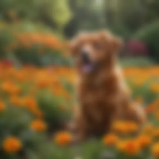 Vibrant marigolds in a garden setting, showcasing pet-friendly flora.