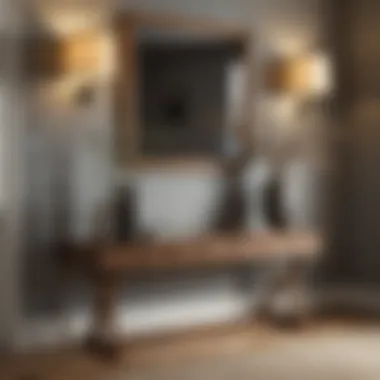 Sophisticated Wooden Console Table Elegant wooden console table in a stylish entryway