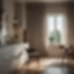 Elegant full kitchen curtains in a modern kitchen setting