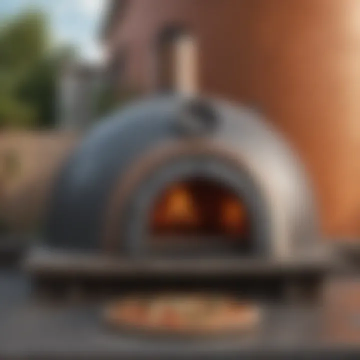 Close-up of Gozney Dome pizza oven's unique design features