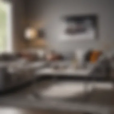Gray sectional couch complemented by a stylish coffee table