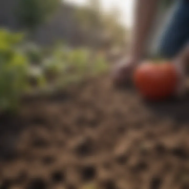 Healthy soil prepared for planting tomatoes