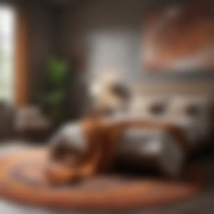 Color and texture harmony with rug in a bedroom