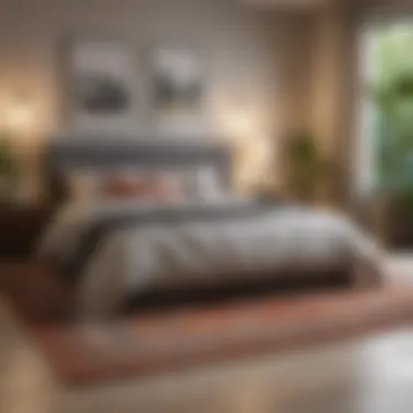 Rug layout in a spacious bedroom