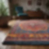 Colorful area rugs displayed in a bright room