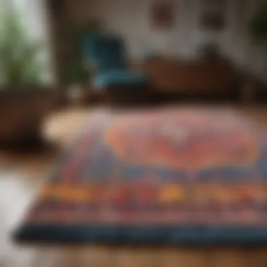 Colorful area rugs displayed in a bright room