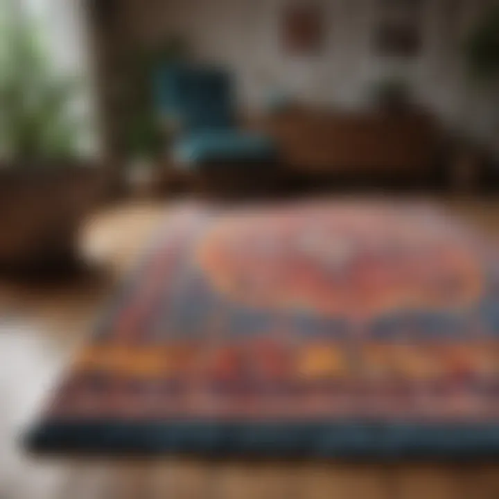 Colorful area rugs displayed in a bright room