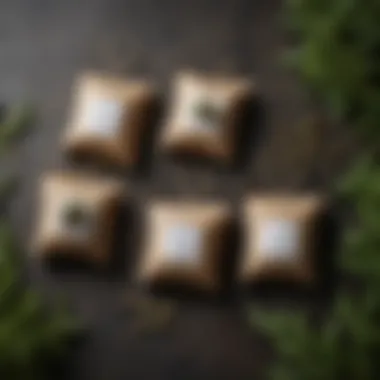 Sachets filled with dried herbs for moth repellent