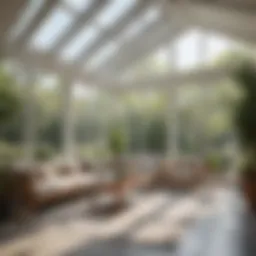 Modern sunroom extension with large windows