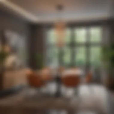 Contemporary dining room featuring sustainable materials and color harmony