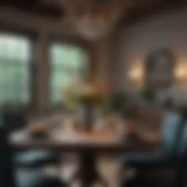 Stylish dining table set with unique decorative elements and seasonal decor