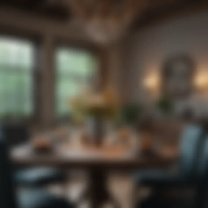 Stylish dining table set with unique decorative elements and seasonal decor