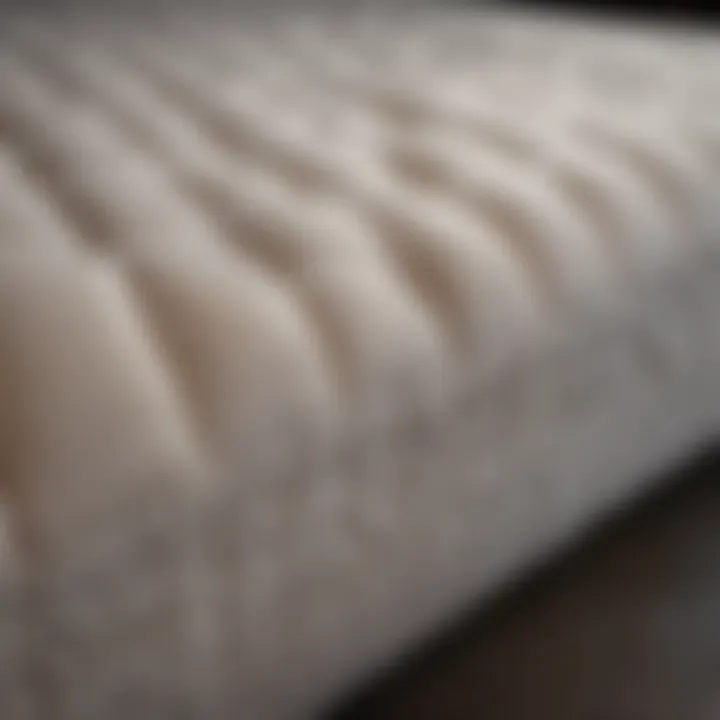 Close-up of mattress materials showcasing comfort layers